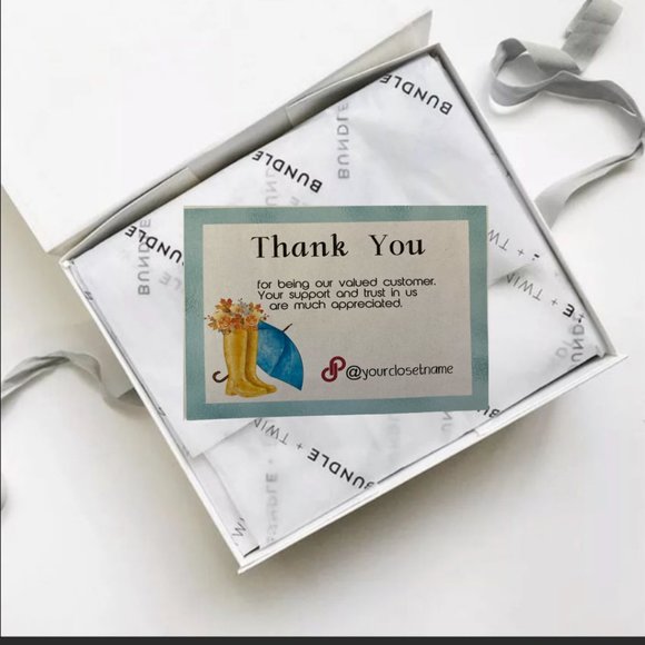 Thank You Cards, Falling Season Thank You Cards set of 100 With Your Closet Name - Picture 4 of 11